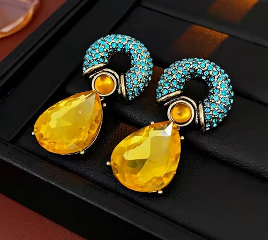 Vintage Diamond Droplets Drop Earrings