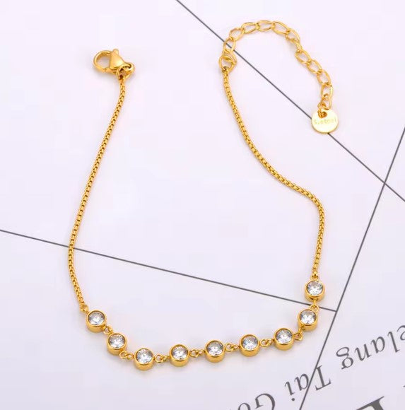 Rhinestone Zircon Chain Anklets Bracelet