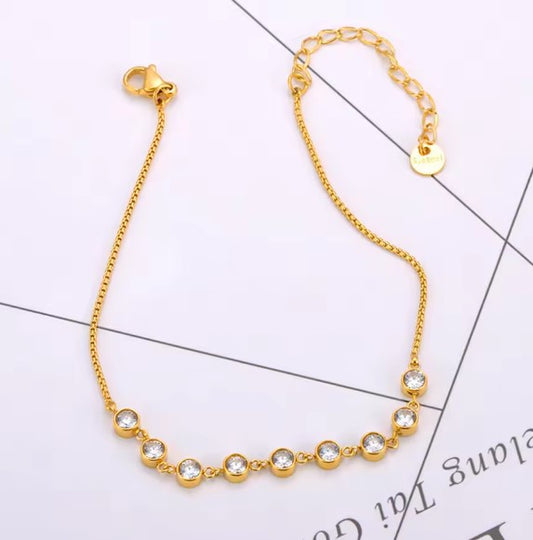 Rhinestone Zircon Chain Anklets Bracelet
