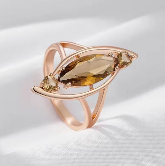 Vintage Zircon Rose Gold Ring