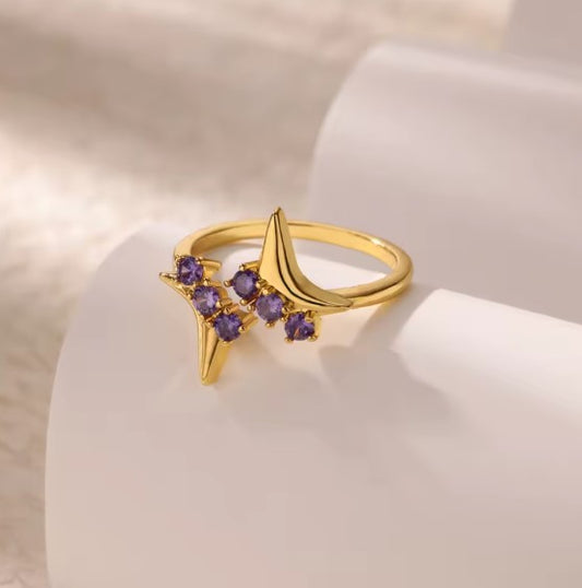 Purple Zircon Gold Ring