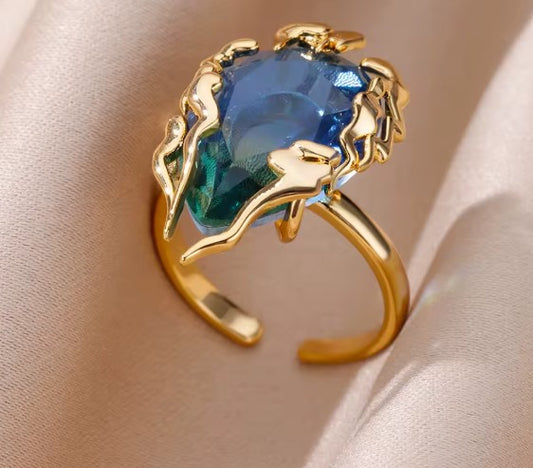 Zircon Flame Drop Adjustable Ring