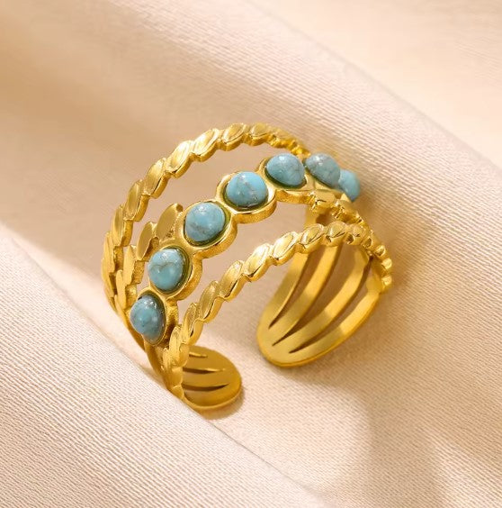 Vintage Natural Stone Adjustable Ring