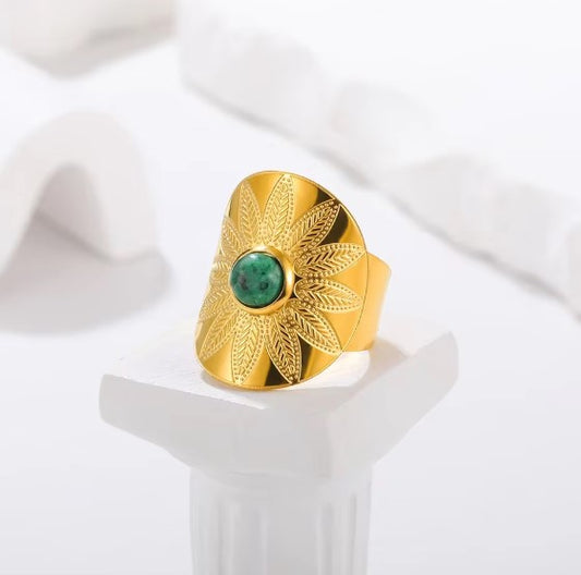 Vintage Blue Stone Gold Ring