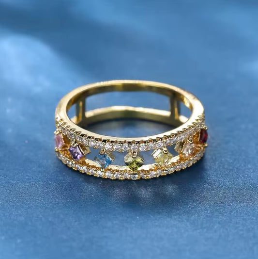 Vintage Crystal Zircon Stone Ring