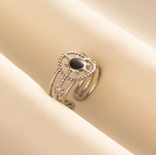Vintage Circular Adjustable Silver Ring