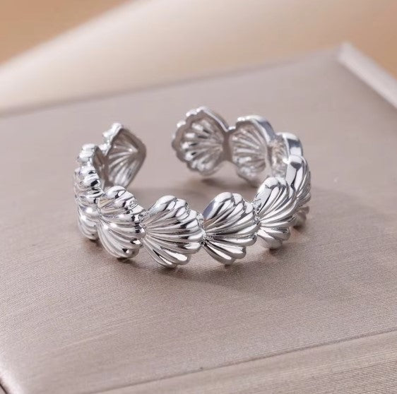 Sunshine Seashell Silver Ring