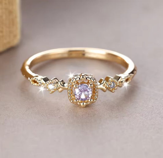 Crystal White Zircon Stone Ring