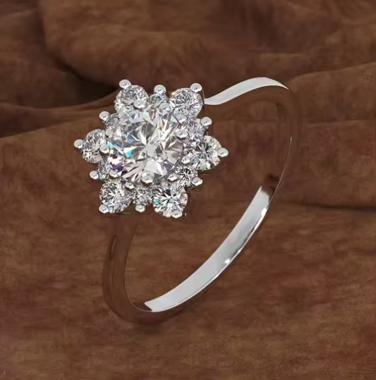 Luxury Crystal Snowflake Ring