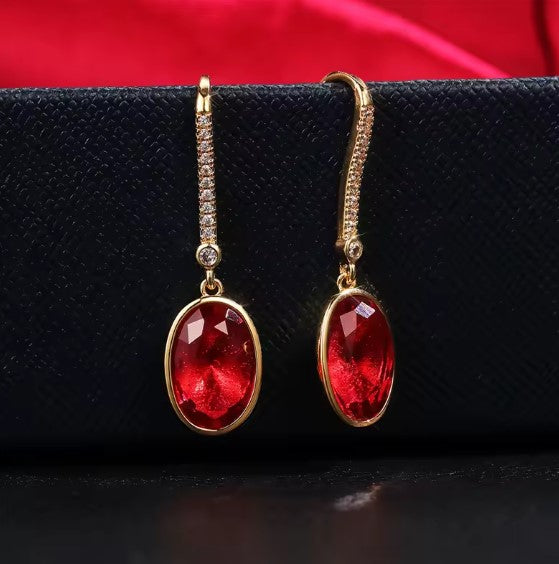 Elegant Red Drop Earrings