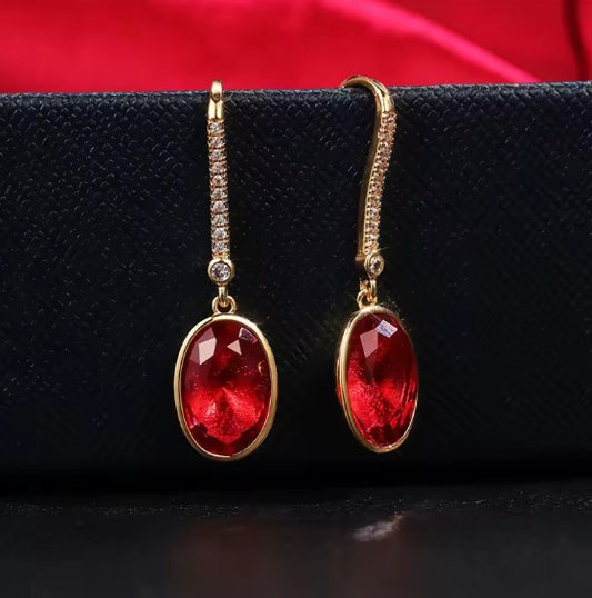 Elegant Red Drop Earrings