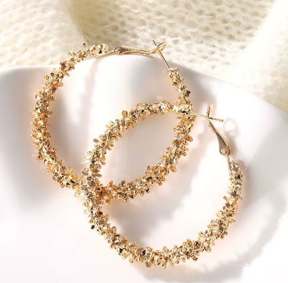 Vintage Rough Hoop Earrings