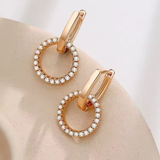 Vintage Zircon Full Paved Dangle Earrings