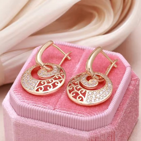 Rose Gold Crystal Drop Earrings