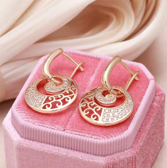 Rose Gold Crystal Drop Earrings