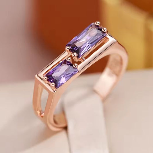 Purple Zircon Hollow Ring