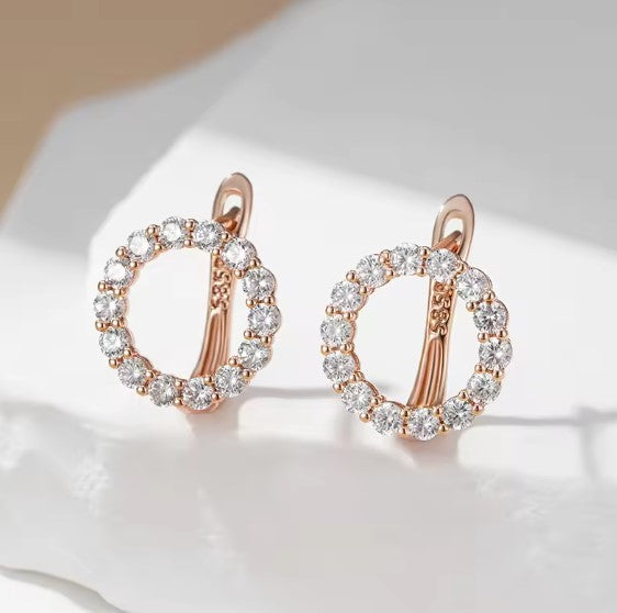 Crystal Zircon Rose Gold Earrings