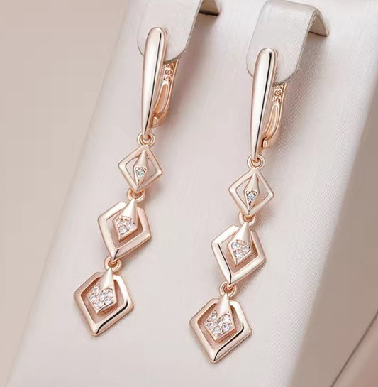 Glossy Natural Zircon Drop Earring