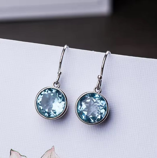 Vintage Blue Cubic Zirconia Drop Dangle Earrings