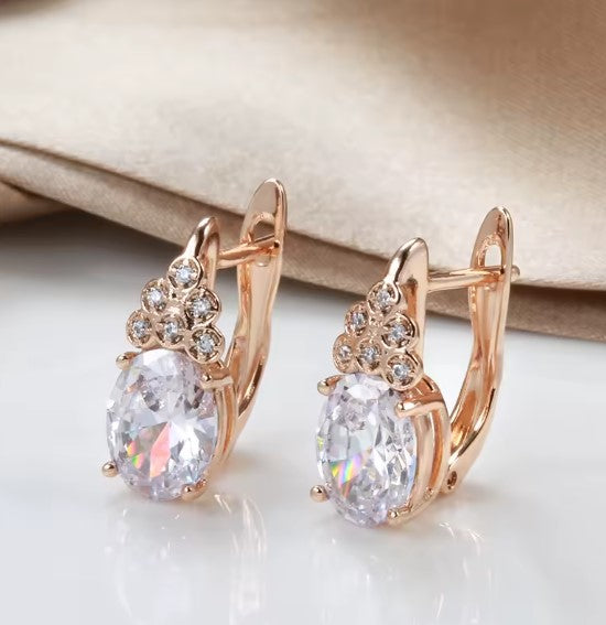 Vintage Fine White Crystal Drop Earrings