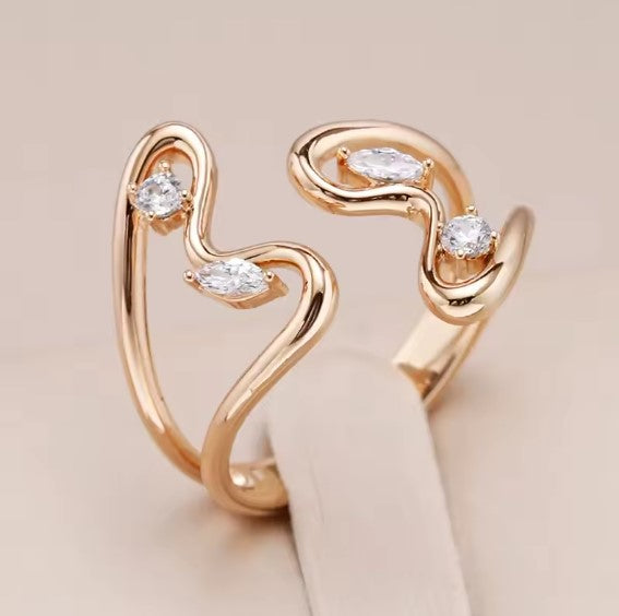 Vintage Crystal Zircon Butterfly Ring