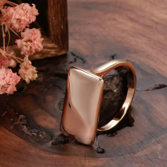 Vintage Glossy Dangle Rose Gold Ring