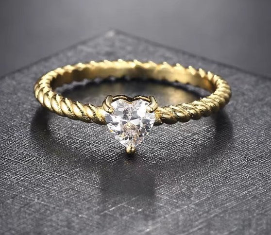 Crystal Heart Cubic Zirconia Ring