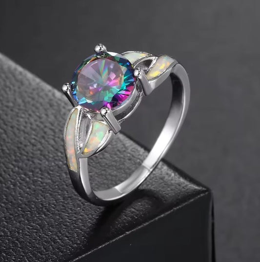 Classic Rainbow Zircon Ring