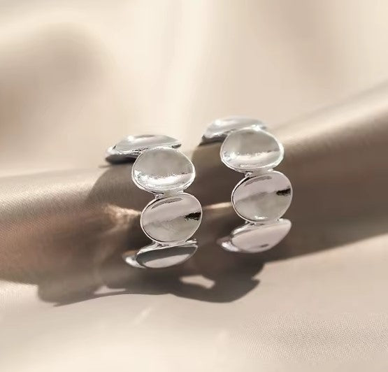 Classic C-shaped Design Silver Earrings