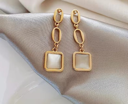 Elegant Square Gold Earrings