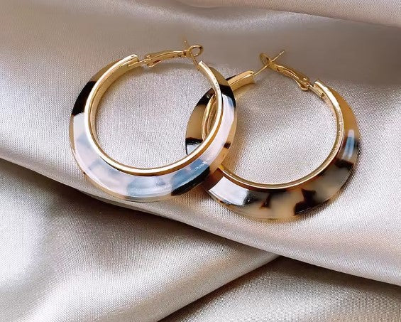 Leopard Print Hoop Earrings
