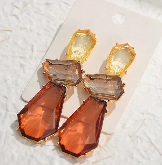Vintage Bohemian Brown Drop Earrings