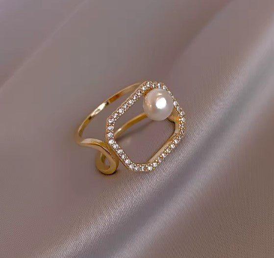 Classic Square Adjustable Gold Ring