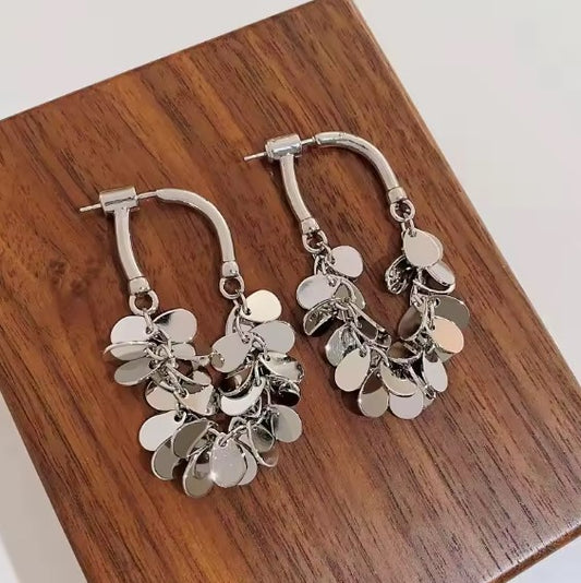 Vintage Sequin Tassel  Earrings