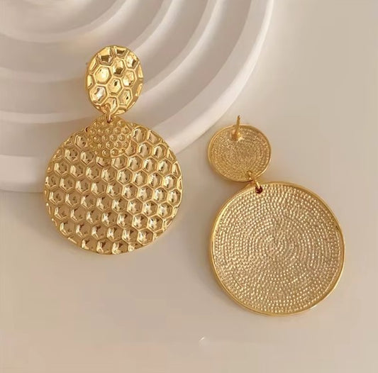 Classic Stone Beaded Gold Earrings