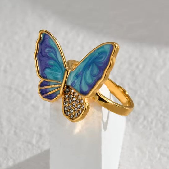 Exquisite Zircon Butterfly Ring