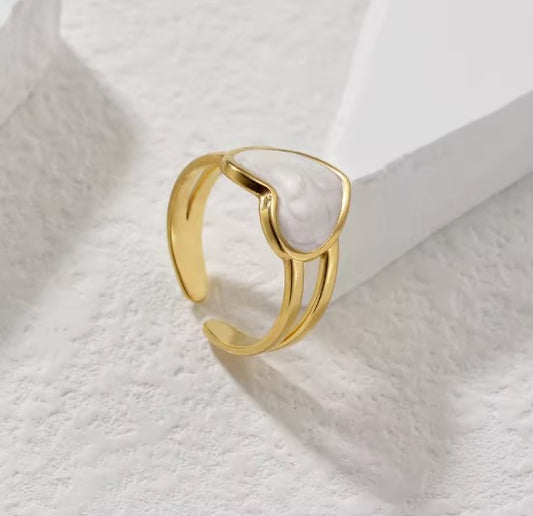 Classic Heart Minimalist Drop Ring