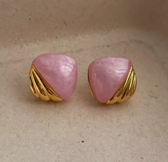 Elegant Temperament Splicing White Earrings