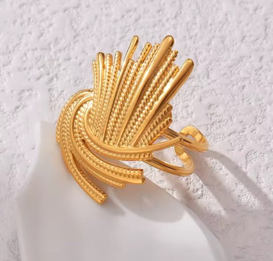 Elegant Trendy Golden Adjustable Rings