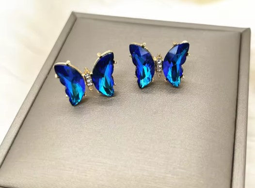 Classic Blue Butterfly Earrings