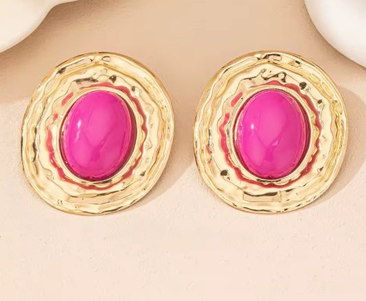 Vintage Pink Stud Earrings