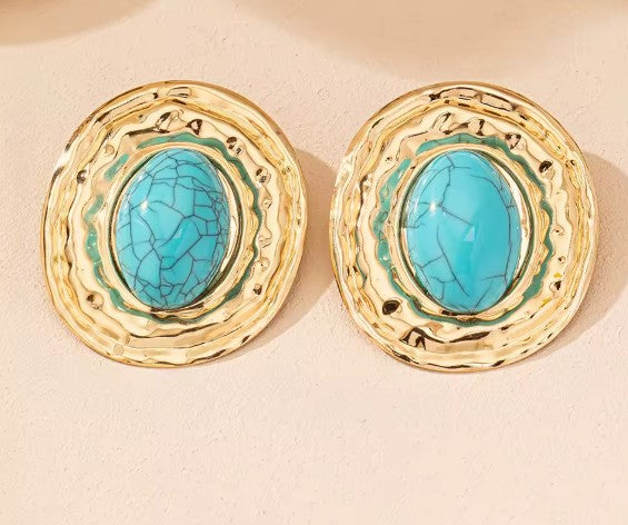 Vintage Light Blue Stud Earrings