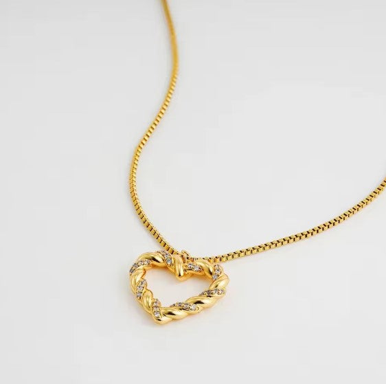 Vintage Chain Zircon Gold Necklace