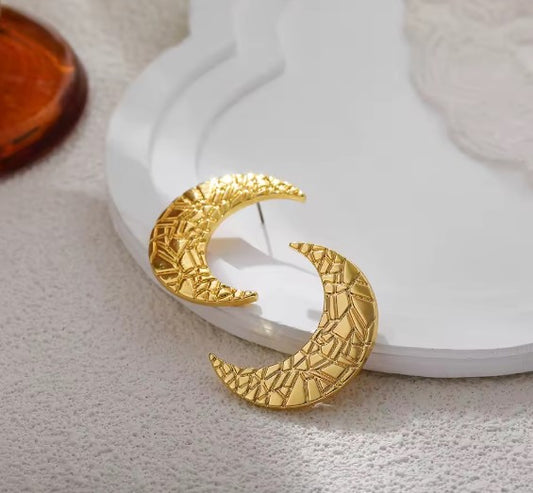 Exquisite Moon Stud Earrings