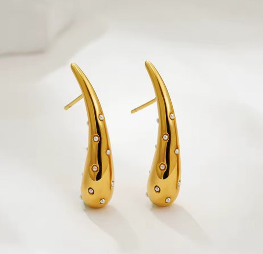 Vintage Droplet Waterdrop Stud Earrings