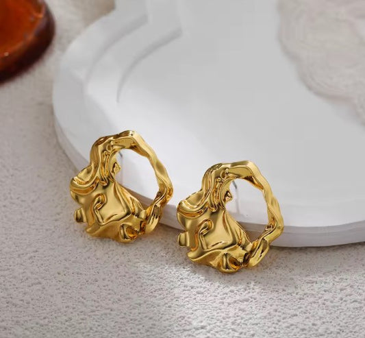 Classic Hollow Round Gold Earrings