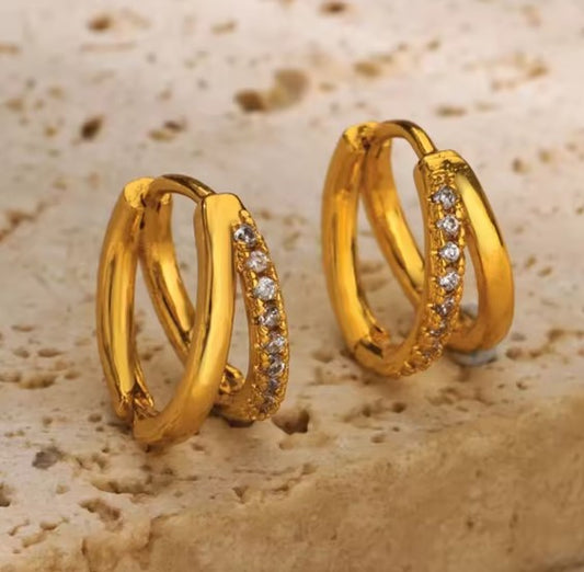 Fashion Zircon Gold Earrings