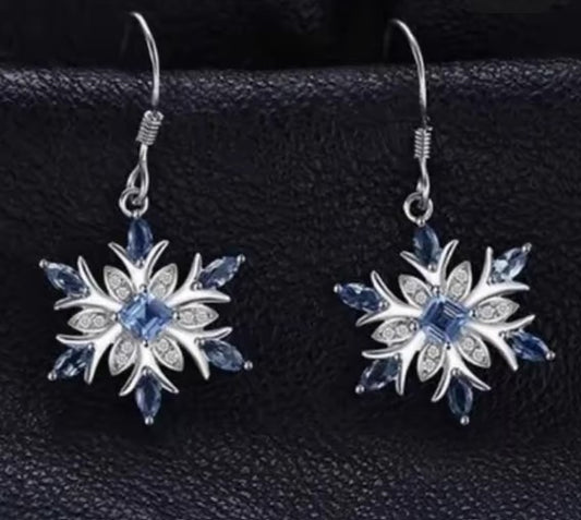 Exquisite Silver Snowflake Earrings