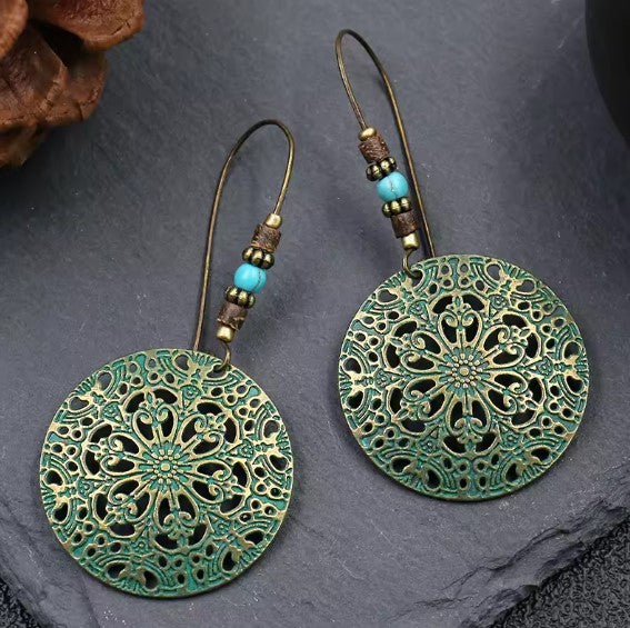 Vintage Bohemia Big Ear Hook Drop Earrings