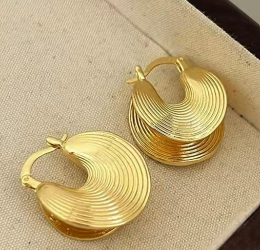 Vintage Hoop Gold Earrings
